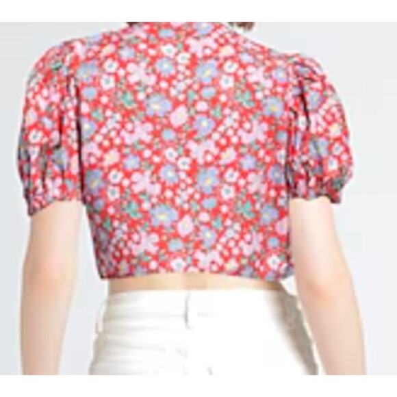 Versace Jeans Couture floral print Crop Top Red - Picture 3 of 9